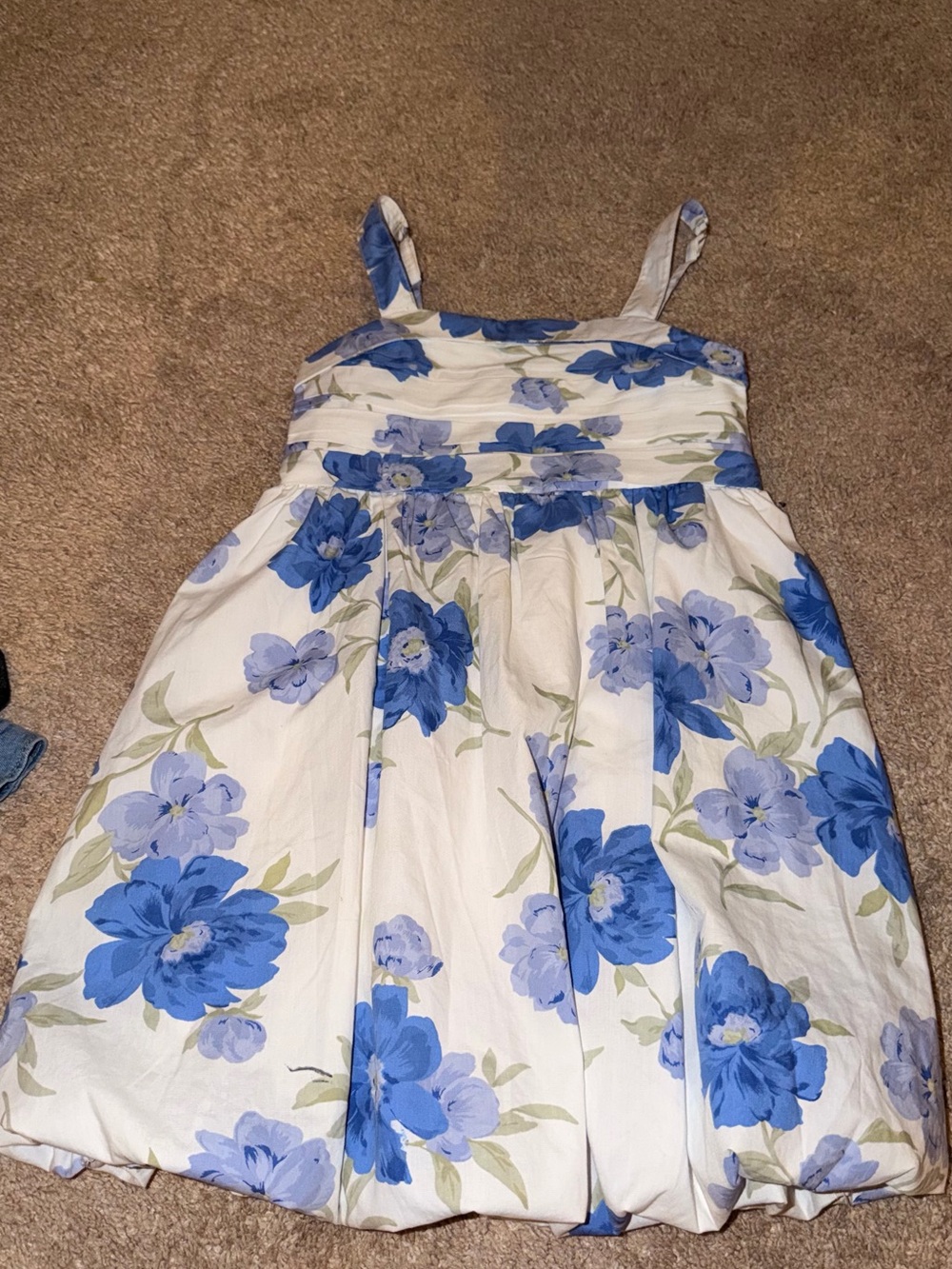 Abercrombie Girls Blue Floral Sundress - White and Blue Flower Print